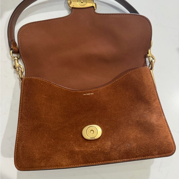 Coach Brown Suede Crossbody Bag with Gold Hardware - Picture 4 of 8